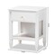 Baxton Studio Naomi and Transitional White Finished Wood 1-Drawer Bedroom Nightstand 168-10822 - alternate 3